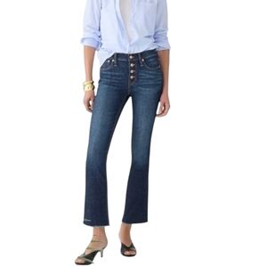 J.Crew Billie Demi Boot Crop High-Rise Button Fly Jeans Sz 29